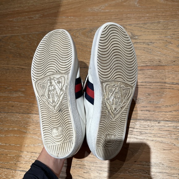 Gucci Wmns Ace 'Blind for Love' White Sneakers 9.5sz - Picture 5 of 9